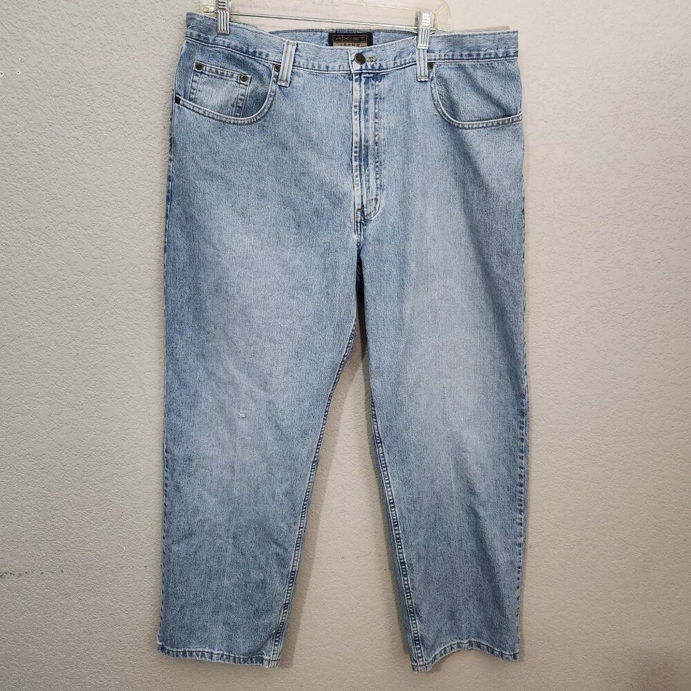 Axist Mens Light Wash Relaxed Fit Denim Jeans Spots and Distressed